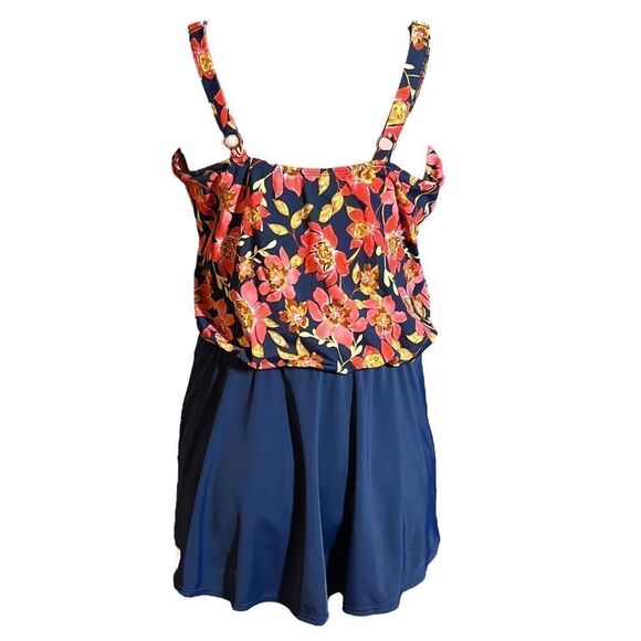 Denim & Co. Beach Sweetheart Neck Blouson Swim Dress - Picture 5 of 6